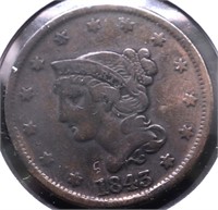 1843 LARGE CENT VG