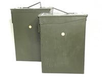 2 Military Surplus Vintage Metal Ammo Boxes