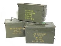 3 Military Surplus Vintage Metal Ammo Cans