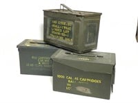 3 Military Surplus Vintage Metal Ammo Cans