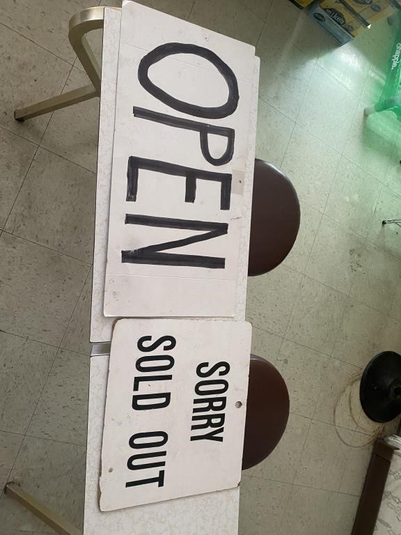 Open & Sorry Sold Out SIgns Lot