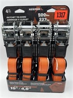 Keeper 4-Pack Ratchet Tie-Down Set