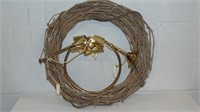 Grapevine Wreath, Art Deco Gold Horn