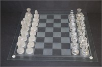 Glass Table Top Chess Board Set