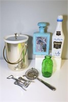 Vintage Ice Bucket and Bar Items