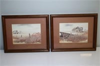 (2) WS Dougherty Framed Barn Prints