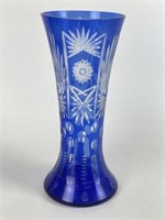 1 FT Cobalt Cut to Clear Vase