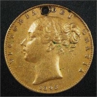 BRITISH 1843 GOLD SOVEREIGN