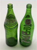 Vintage Fresca & 7 UP Glass Pop Bottles