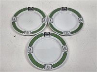 (3) 1929 West Baden Hotel Greenband China Plates