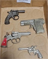 4 VTG. CAP GUN REVOLVERS & PISTOL