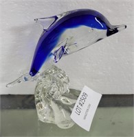 ART GLASS DOLPHIN PAPER WEIGHT