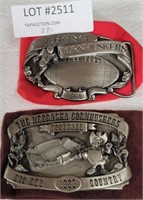 2 SISKIYOU HUSKERS BELT BUCKLES