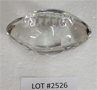 CLEAR ART GLASS FOOTBALL PAPER WEIGHT