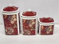 3 Piece China Canister Set