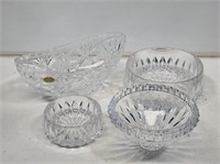4 Small Crystal Bowls