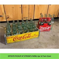 Glass Coca-Cola Bottles in Wooden Crate