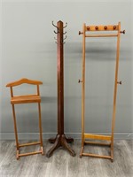 Trio of Wooden Clothes Stands
