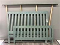 Mission Style Stained Headboard and Footboard