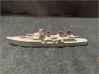 Vintage Metal WWII Battleship