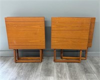 Set of Four Vintage Teak Folding Tables