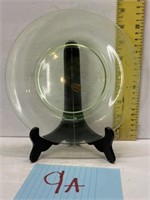 Vtg handmade Cambridge uranium glass plate