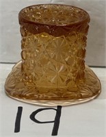 Fenton Amber Daisy and button Top Hat Toothpick