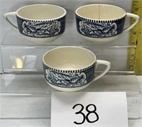 (3) vtg currier & Ives tea / coffee cups