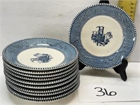 (11) pc currier & Ives saucers