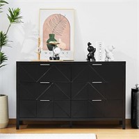 LEVNARY Black Dresser for Bedroom, 6 Drawer