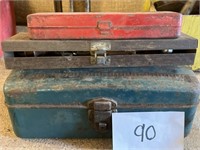 (3) Vtg toolboxes w/ contents