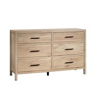 Sauder Pacific View 6-Drawer Bedroom Dresser, L: