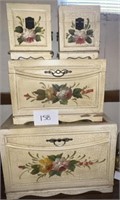 (4) chests - different sizes - floral design