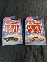 (2) Collectors Forth of July Edition Hotwheels
