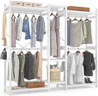 Homykic Bamboo Clothes Rack, Large Closet System