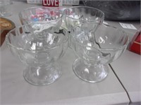 4 VINTAGE LIBBY 4.5 IN TALL CANDY DESSET DISHES