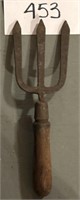 Antique Garden Tool Hand Fork Trowel Old Wood