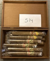Vintage Thompson Cigars & Wooden Cigar Box
