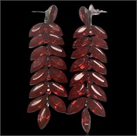 Exquisite Ruby Vines Dangle Drop Earrings