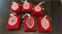 (6) Waterford crystal Christmas ornaments
