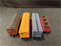 (4) Various Model Toy Train Cars, Plastic
