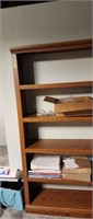 Oak bookshelf and contents