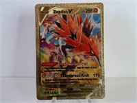 Rare Pokemon Gold Foil Zapdos V