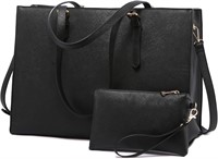 LOVEVOOK Bag  Leather  Fits 15.6 Inch  Black