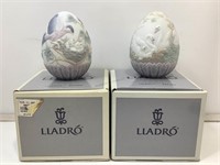 2 Lladro Porcelain Annual Easter Eggs in Boxes