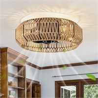 20 Rattan Fan with Lights  Remote