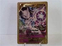 Rare Pokemon Gold Foil Mewtwo V