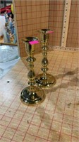 Two brass candleholders