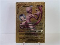 Rare Pokemon Gold Foil Mewtwo Gx