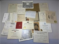 Vintage Diplomas, Certificates, Deeds and